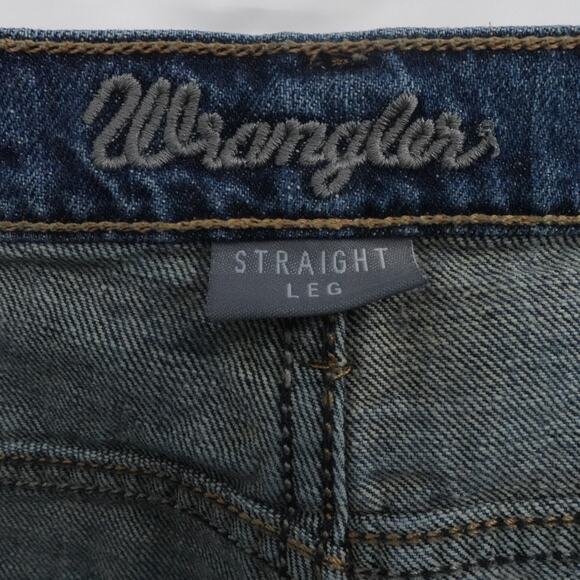 Wrangler Jeans Men 40x432 Blue Denim Straight Western Ranch Cowboy Casual Work - Picture 11 of 13